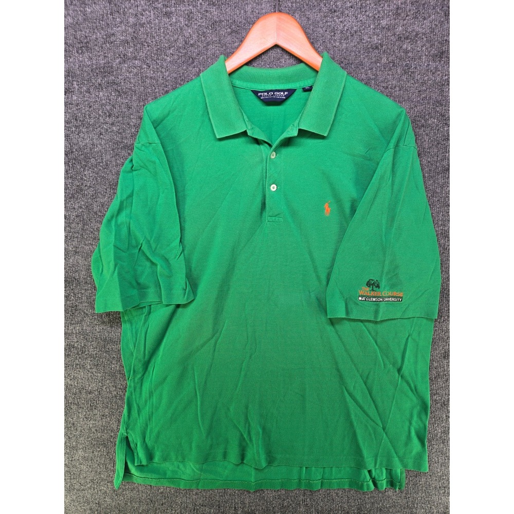 Polo Golf Ralph Lauren Green Pima Cotton Clemson Walker Course Polo Shirt XL